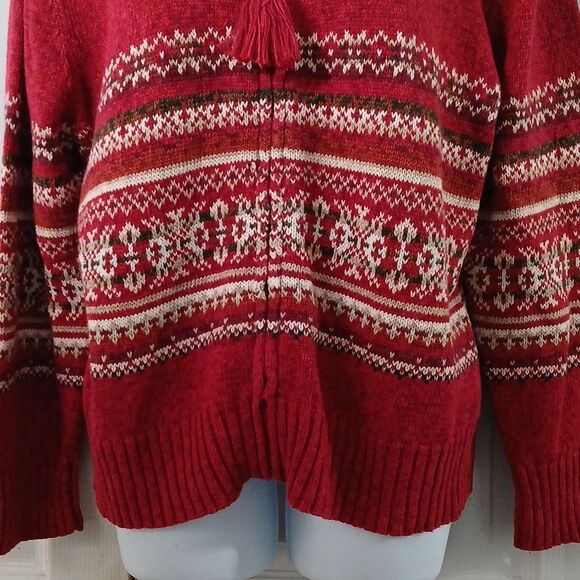 Tiara International vintage zip front sweater cardigan casual fall Sz L EUC - Picture 2 of 6